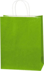 Made in USA - Kraft Grocery Bag - 10 x 5 x 13, Green - Exact Industrial Supply