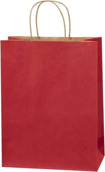 Made in USA - Kraft Grocery Bag - 10 x 5 x 13, Scarlet - Exact Industrial Supply