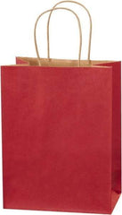 Made in USA - Kraft Grocery Bag - 8 x 4-1/2 x 10-1/4, Scarlet - Exact Industrial Supply