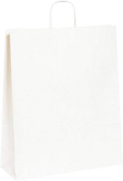 Made in USA - Kraft Grocery Bag - 16 x 6 x 19-1/4, White - Exact Industrial Supply