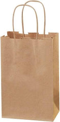 Made in USA - Kraft Grocery Bag - 5-1/4 x 3-1/4 x 8-3/8, Kraft - Exact Industrial Supply