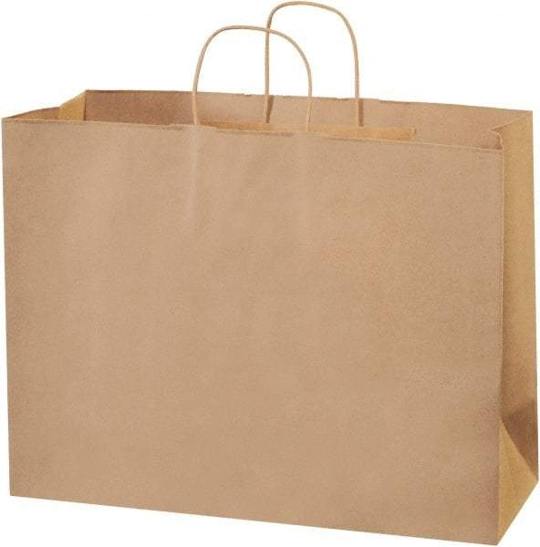 Made in USA - Kraft Grocery Bag - 16 x 6 x 12, Kraft - Exact Industrial Supply