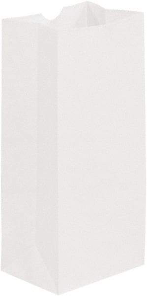 Made in USA - Kraft Grocery Bag - 5 x 3-1/4 x 9-3/4, White - Exact Industrial Supply