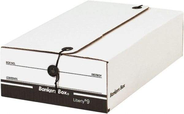 Made in USA - 1 Compartment, 9" Wide x 14-1/4" Deep, File Storage Boxes - Corrugated Cardboard, White - Exact Industrial Supply