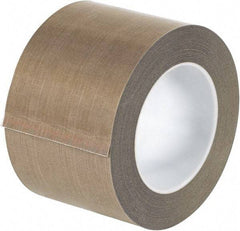 Made in USA - 18 Yd Long x 3" Wide, Brown Silicone PTFE Tape - 3 mil Thick - Exact Industrial Supply