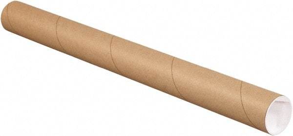 Made in USA - 2" Diam x 15" Long Round Kraft Mailing Tubes - 1 Wall, Kraft (Color) - Exact Industrial Supply