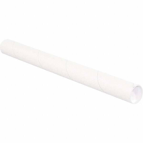 Made in USA - 2-1/2" Diam x 48" Long Round White Mailing Tubes - 1 Wall, White - Exact Industrial Supply