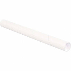 Made in USA - 2-1/2" Diam x 48" Long Round White Mailing Tubes - 1 Wall, White - Exact Industrial Supply