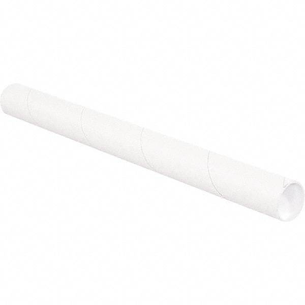 Made in USA - 2-1/2" Diam x 26" Long Round White Mailing Tubes - 1 Wall, White - Exact Industrial Supply