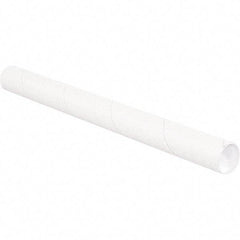 Made in USA - 2-1/2" Diam x 26" Long Round White Mailing Tubes - 1 Wall, White - Exact Industrial Supply