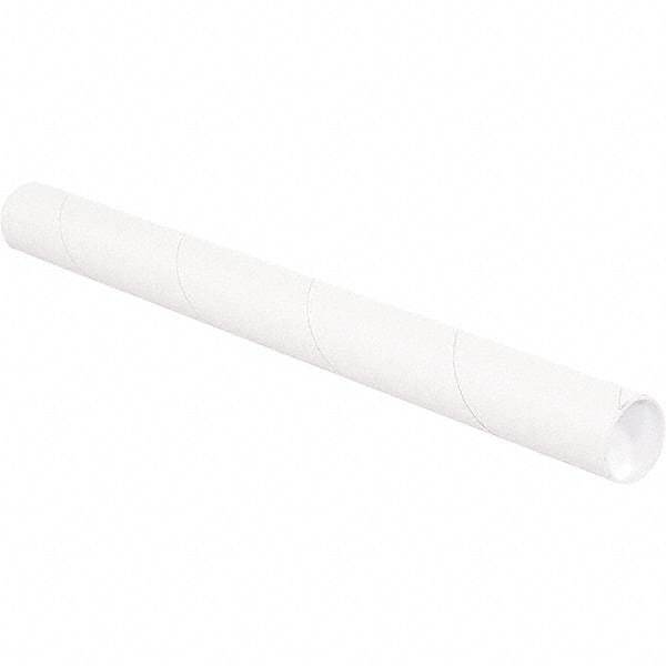 Made in USA - 2-1/2" Diam x 18" Long Round White Mailing Tubes - 1 Wall, White - Exact Industrial Supply