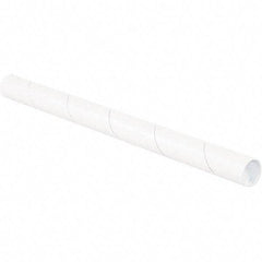 Made in USA - 1-1/2" Diam x 18" Long Round White Mailing Tubes - 1 Wall, White - Exact Industrial Supply