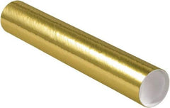 Made in USA - 3" Diam x 18" Long Round Colored Mailing Tubes - 1 Wall, Gold - Exact Industrial Supply