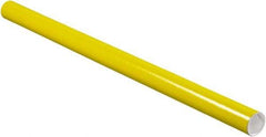 Made in USA - 2" Diam x 36" Long Round Colored Mailing Tubes - 1 Wall, Yellow - Exact Industrial Supply