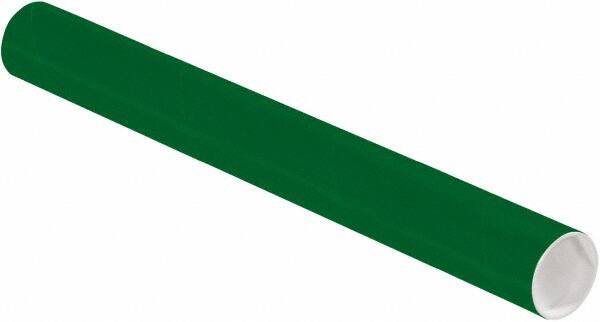 Made in USA - 2" Diam x 18" Long Round Colored Mailing Tubes - 1 Wall, Green - Exact Industrial Supply