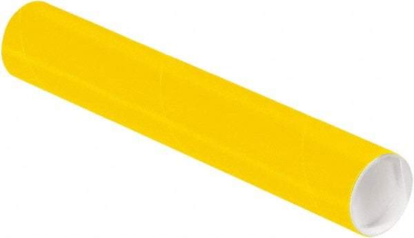 Made in USA - 2" Diam x 12" Long Round Colored Mailing Tubes - 1 Wall, Yellow - Exact Industrial Supply