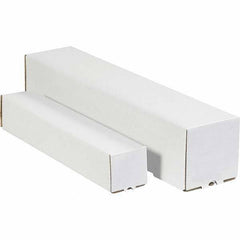 Made in USA - 4" Diam x 25" Long Square Square Mailing Tubes - 1 Wall, White - Exact Industrial Supply
