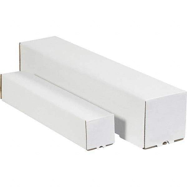 Made in USA - 3" Diam x 37" Long Square Square Mailing Tubes - 1 Wall, White - Exact Industrial Supply