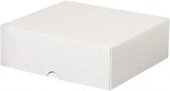 Made in USA - 8" Wide x 8-5/8" Long x 3" High Rectangle Chipboard Box - 1 Wall, White - Exact Industrial Supply