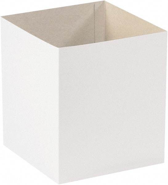 Made in USA - 8" Wide x 8" Long x 9" High Rectangle Chipboard Box - 1 Wall, White - Exact Industrial Supply