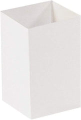 Made in USA - 4" Wide x 4" Long x 6" High Rectangle Chipboard Box - 1 Wall, White - Exact Industrial Supply