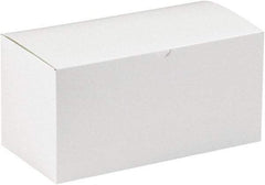 Made in USA - 6" Wide x 12" Long x 6" High Rectangle Chipboard Box - 1 Wall, White - Exact Industrial Supply