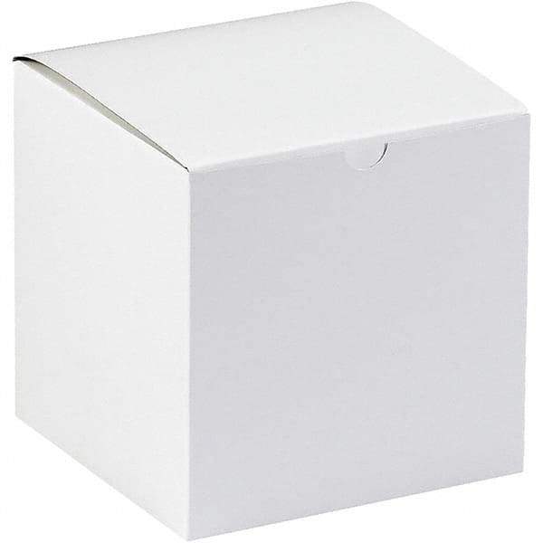Made in USA - 8" Wide x 8" Long x 8-1/2" High Rectangle Chipboard Box - 1 Wall, White - Exact Industrial Supply
