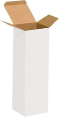 Made in USA - 3" Wide x 3" Long x 10" High Square Chipboard Box - 1 Wall, White - Exact Industrial Supply