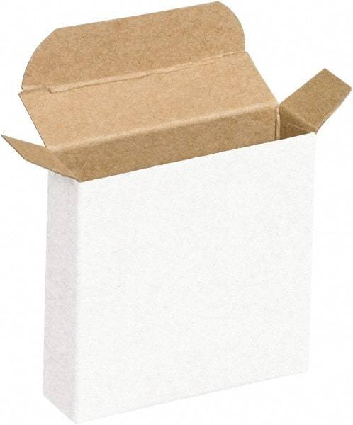 Made in USA - 1-5/16" Wide x 3" Long x 3" High Rectangle Chipboard Box - 1 Wall, White - Exact Industrial Supply