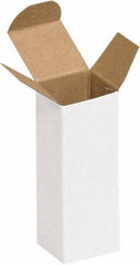 Made in USA - 1.2" Wide x 1-1/2" Long x 4" High Rectangle Chipboard Box - 1 Wall, White - Exact Industrial Supply