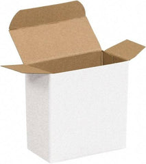 Made in USA - 2" Wide x 1-15/16" Long x 1-15/16" High Rectangle Chipboard Box - 1 Wall, White - Exact Industrial Supply