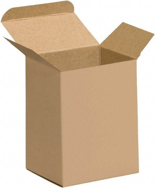 Made in USA - 2" Wide x 3" Long x 5" High Rectangle Chipboard Box - 1 Wall, Kraft (Color) - Exact Industrial Supply