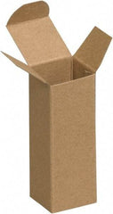 Made in USA - 1-1/2" Wide x 1-1/2" Long x 4" High Rectangle Chipboard Box - 1 Wall, Kraft (Color) - Exact Industrial Supply