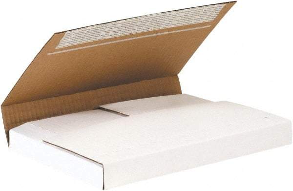 Made in USA - 9-1/8" Wide x 12-1/8" Long x 2" High Rectangle Crush Proof Mailers - 1 Wall, White - Exact Industrial Supply