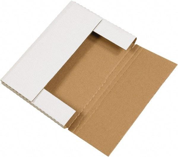 Made in USA - 8-5/8" Wide x 14-1/8" Long x 1" High Rectangle Crush Proof Mailers - 1 Wall, White - Exact Industrial Supply