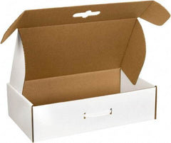 Made in USA - 11-3/8" Wide x 18-1/4" Long x 4-1/2" High Rectangle Corrugated Shipping Box - 1 Wall, White - Exact Industrial Supply