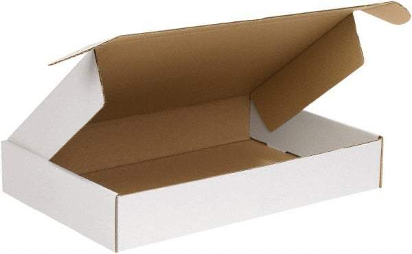 Made in USA - 11-1/8" Wide x 15-1/8" Long x 3" High Rectangle Crush Proof Mailers - 1 Wall, White - Exact Industrial Supply