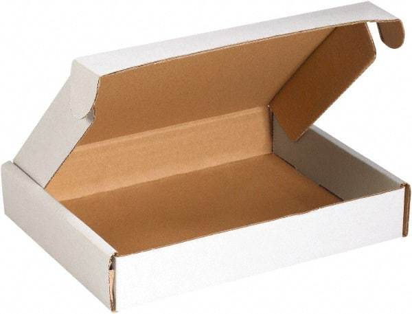 Made in USA - 10" Wide x 13" Long x 2" High Rectangle Crush Proof Mailers - 1 Wall, White - Exact Industrial Supply