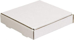 Made in USA - 8" Wide x 8" Long x 1-1/4" High Rectangle Crush Proof Mailers - 1 Wall, White - Exact Industrial Supply