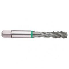 3/4-16 2B 4-Flute Cobalt Green Ring Semi-Bottoming 40 degree Spiral Flute Tap-TiCN - Exact Industrial Supply