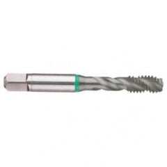 5/8-18 2B 3-Flute Cobalt Green Ring Semi-Bottoming 40 degree Spiral Flute Tap-TiCN - Exact Industrial Supply
