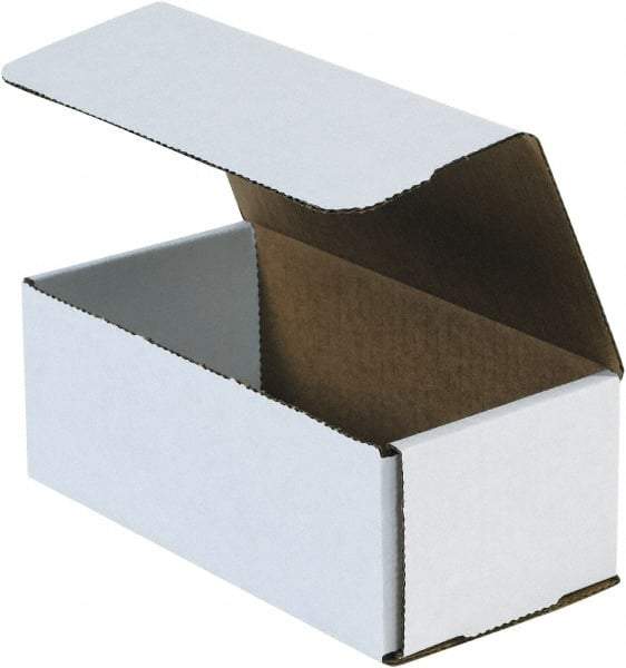 Made in USA - 5" Wide x 10" Long x 3-3/4" High Rectangle Crush Proof Mailers - 1 Wall, White - Exact Industrial Supply