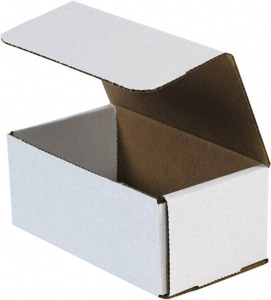 Made in USA - 4" Wide x 7" Long x 3" High Rectangle Crush Proof Mailers - 1 Wall, White - Exact Industrial Supply