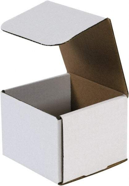 Made in USA - 5" Wide x 5" Long x 4" High Rectangle Crush Proof Mailers - 1 Wall, White - Exact Industrial Supply