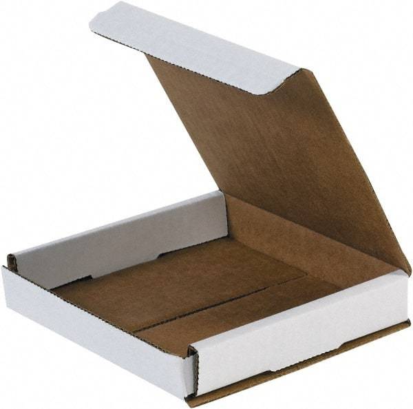 Made in USA - 5" Wide x 5" Long x 1" High Rectangle Crush Proof Mailers - 1 Wall, White - Exact Industrial Supply
