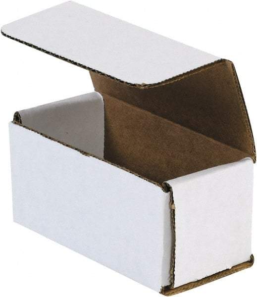 Made in USA - 2" Wide x 4" Long x 2" High Rectangle Crush Proof Mailers - 1 Wall, White - Exact Industrial Supply