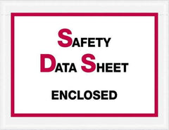 Value Collection - 1,000 Piece, 6-1/2" Long x 5" Wide, Packing List Envelope - Material Safety Data Sheets Enclosed, Printed & Clear - Exact Industrial Supply