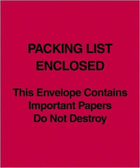 Value Collection - 1,000 Piece, 5" Long x 6" Wide, Packing List Envelope - Packing List Enclosed, Red - Exact Industrial Supply