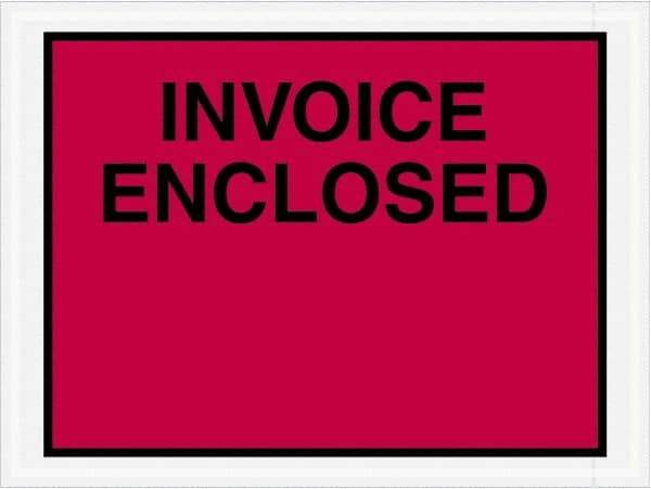 Value Collection - 1,000 Piece, 4-1/2" Long x 6" Wide, Packing List Envelope - Invoice Enclosed, Red - Exact Industrial Supply
