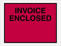 Value Collection - 1,000 Piece, 4-1/2" Long x 6" Wide, Packing List Envelope - Invoice Enclosed, Red - Exact Industrial Supply